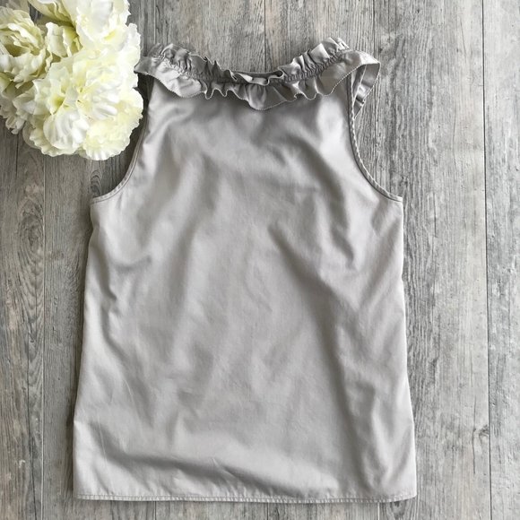 J. Crew Cotton Ruffle Tank - Stone Size- 6 - Picture 7 of 8